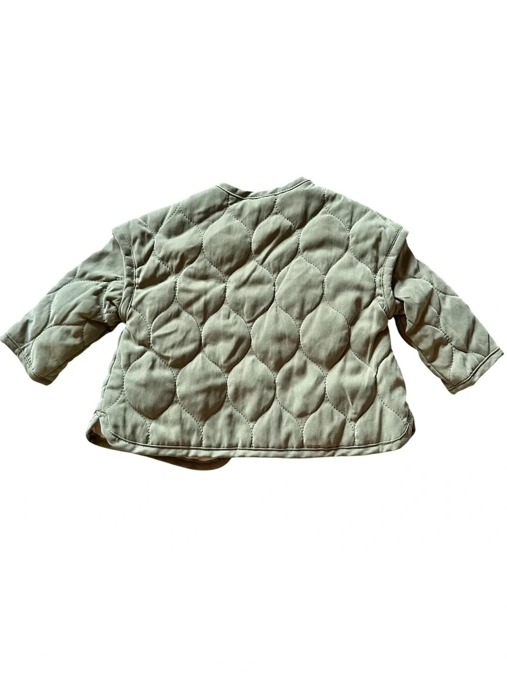 Old Navy 0-3 months quilted button front jacket in sage green